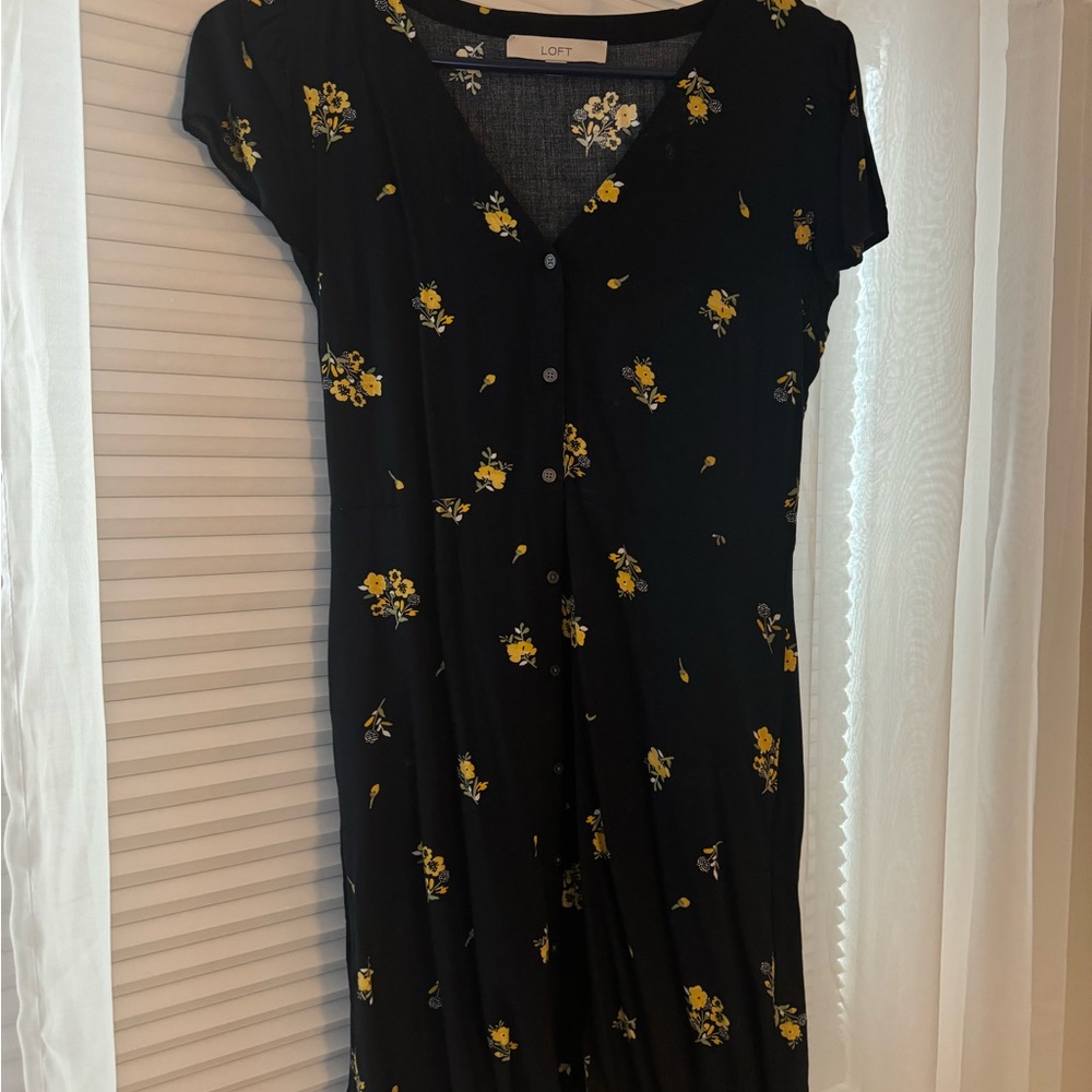 LOFT Navy Floral Women's Dress